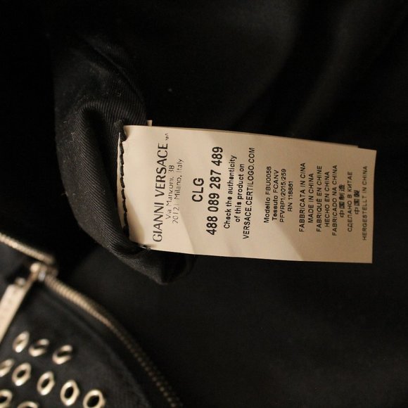 Versus Versace Lion Head Stud Canvas Backpack - Picture 12 of 16